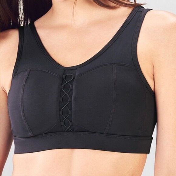 NWT Fabletics Veronica Black Lace UP Padded Sports Bra Women's Small - Picture 7 of 7